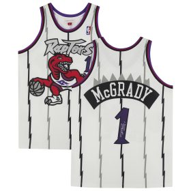 Tracy McGrady White Toronto Raptors Autographed Mitchell & Ness 1998 Authentic Jersey