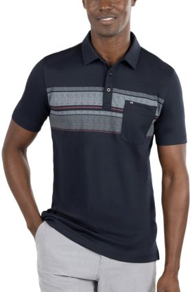 TravisMathew Men's Cape York Golf Polo, Cotton/Polyester in Black, Size M