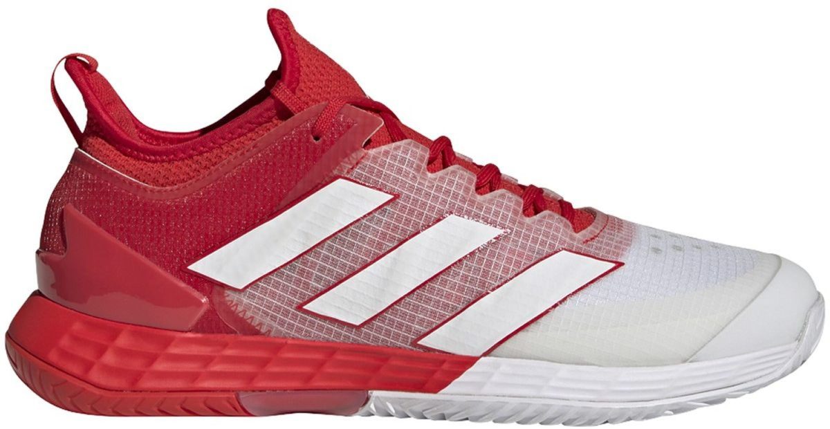 Adidas Men's Adizero Ubersonic 4 Tennis Shoes (Vivid Red/Cloud White)