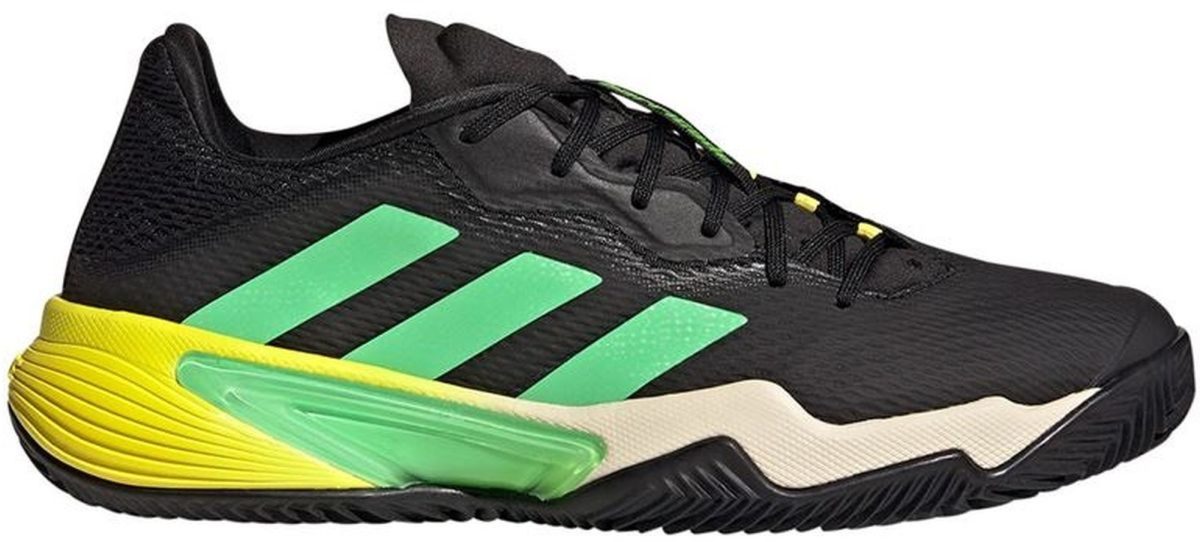 Adidas Men's Barricade Clay Court Tennis Shoes (White/Beam Green/Beam Yellow)