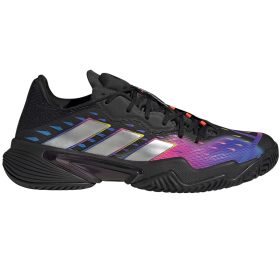 Adidas Men's Barricade Tennis Shoes (Core Black/Silver Metal/Solar Red)