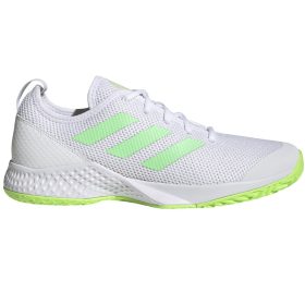 Adidas Men's CourtFlash Tennis Shoes (White/Beam Green/Solar Green)