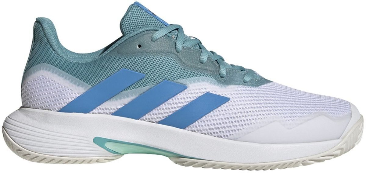 Adidas Men's CourtJam Control Tennis Shoes (Mint Ton/Pulse Blue/White)