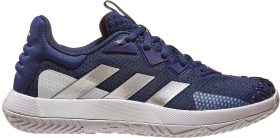 Adidas Men's SoleMatch Control Tennis Shoes (Team Navy Blue/Matte Silver/Cloud White)