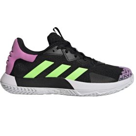Adidas Men's Solematch Control Tennis Shoes (Core Black/Signal Green/Pulse Lilac)