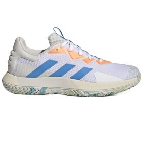 Adidas Men's Solematch Control Tennis Shoes (White/Pulse Blue/Orbit Grey)