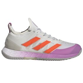 Adidas Women's Adizero Ubersonic 4 Tennis Shoes (Crystal White/Impact Orange/Semi Pulse Lilac)