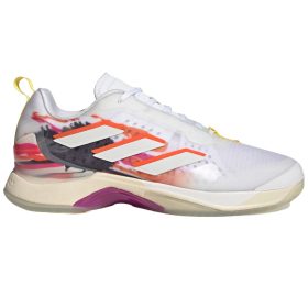 Adidas Women's Avacourt Tennis Shoes (Cloud White/Zero Metallic/Impact Yellow)