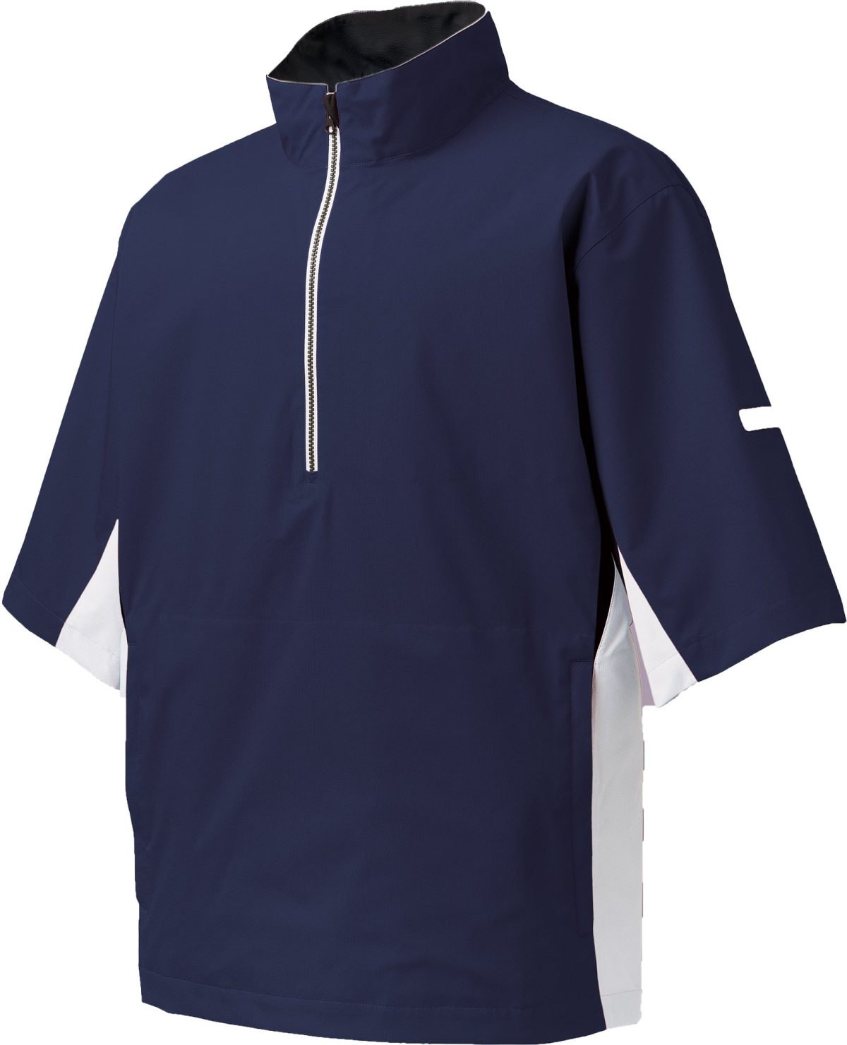 FootJoy Men's Hydrolite Short Sleeve Golf Rain Shirt, 100% Polyester in Navy/White/Black, Size S