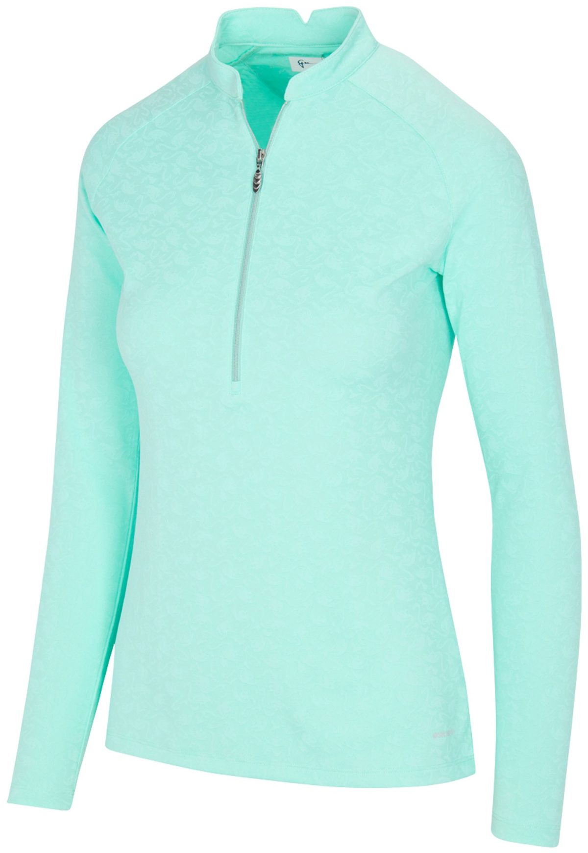 Greg Norman Collection Women's Solar Xp Grotto 1/2 Zip Long Sleeve Golf Top, 100% Polyester in Julep, Size XS