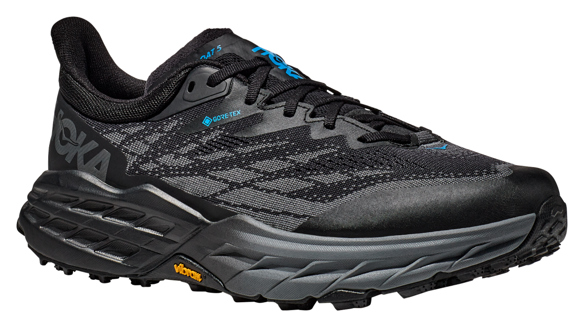 Hoka Speedgoat 5 GTX Trail Running Shoes for Men - Black/Black - 8M