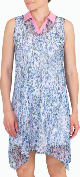 JoFit Women's Mesh Sleeveless Golf Dress With Undershorts in Sherry Print, Size S