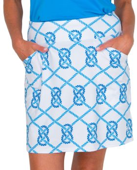 JoFit Women's Mina Long Golf Skort, Spandex/Polyester in Rope Print, Size 2XL