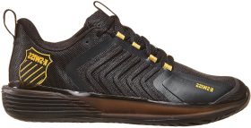 K-Swiss Men's Ultrashot 3 Herringbone Bottom Clay Court Tennis Shoes (Moonless Night/Amber Yellow)
