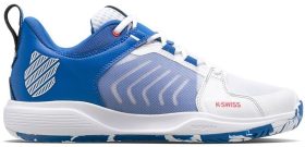 K-Swiss Men's Ultrashot Team Tennis Shoes (White/Classic Blue/Berry Red)