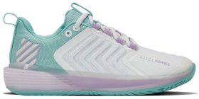 K-Swiss Women's Ultrashot 3 Tennis Shoes (Brilliant White/Angel Blue/Sheer Lilac)