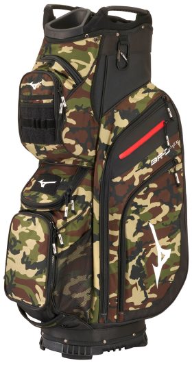 Mizuno Men's Br-D4C Cart Bag 2023 in Camo/Black/Red