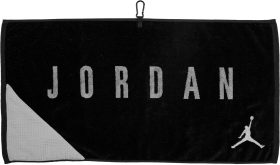 Nike Air Jordan Utility Golf Towel 2023, 100% Cotton in Black/Medium Grey