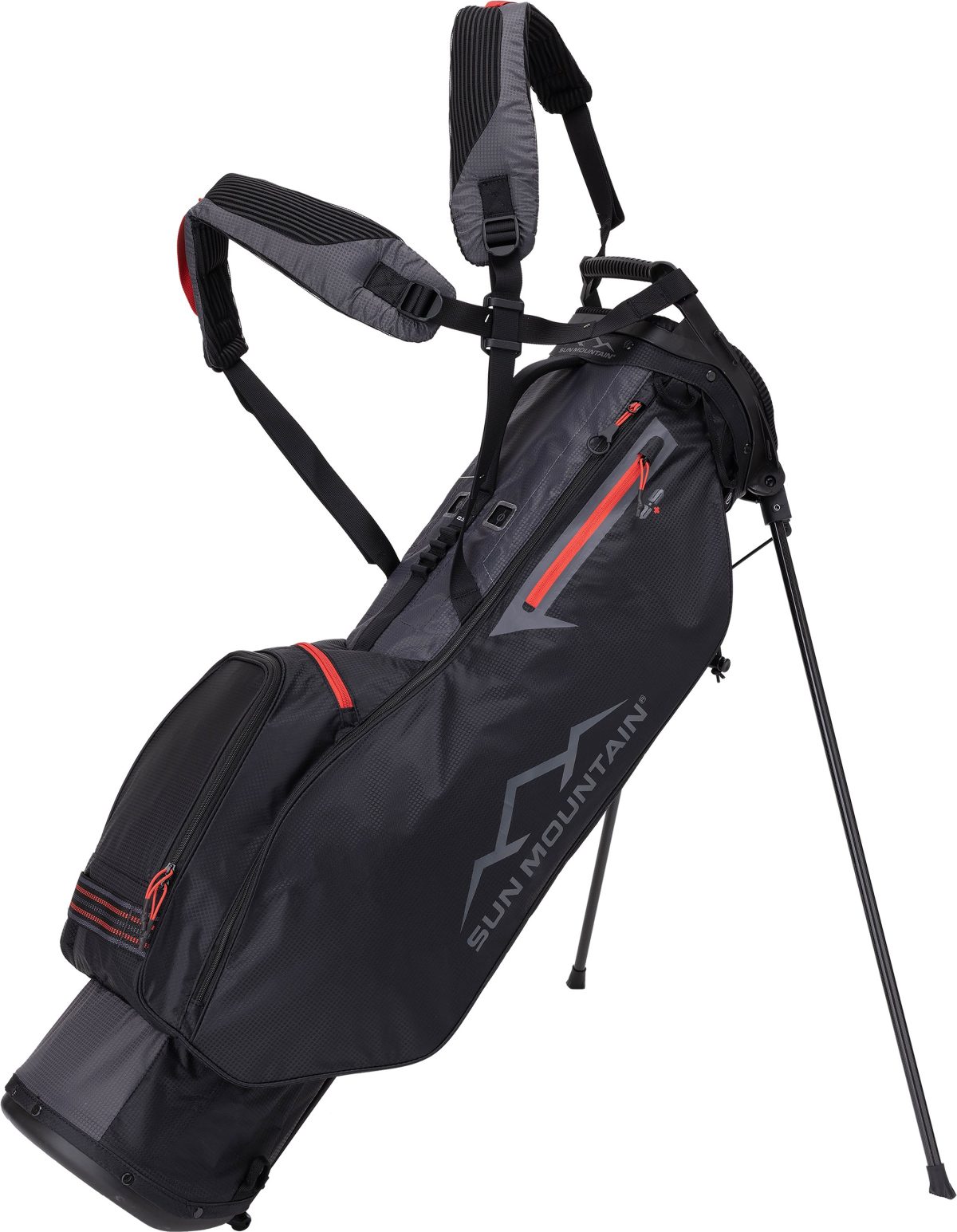 Sun Mountain Men's 2.5+ Stand Bag 2024 in Black/Steel/Rush Red