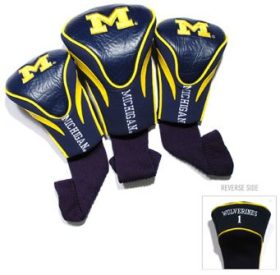 Team Golf Men's Ncaa Contour Sock Headcovers 3 Pack Parent Socks, Nylon in Michigan