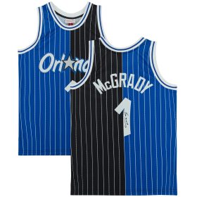 Tracy McGrady Orlando Magic Autographed Black and Blue Split Mitchell & Ness 2003-2004 Swingman Jersey