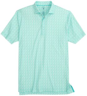 johnnie-O Men's Tamar Printed Golf Polo, Cotton/Polyester/Spandex in Caicos, Size S