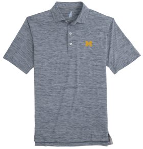 johnnie-O Men's University Of Michigan Huron Prep-Formance Golf Polo, Spandex/Polyester in Midnight Navy, Size M