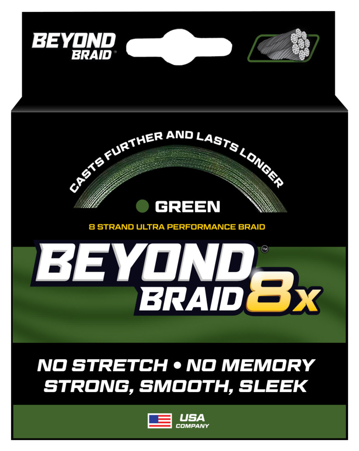 Beyond Braid 8X Ultra Performance 8-Strand Fishing Line - Green - 2000 Yards - 40 Lb. Test