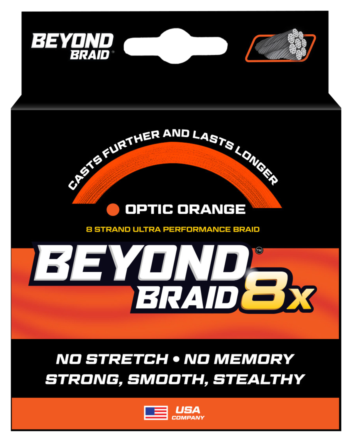 Beyond Braid 8X Ultra Performance 8-Strand Fishing Line - Optic Orange - 2000 Yards - 100 Lb. Test