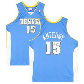 Carmelo Anthony Denver Nuggets Autographed Light Blue Mitchell & Ness 2003-2004 Authentic Jersey