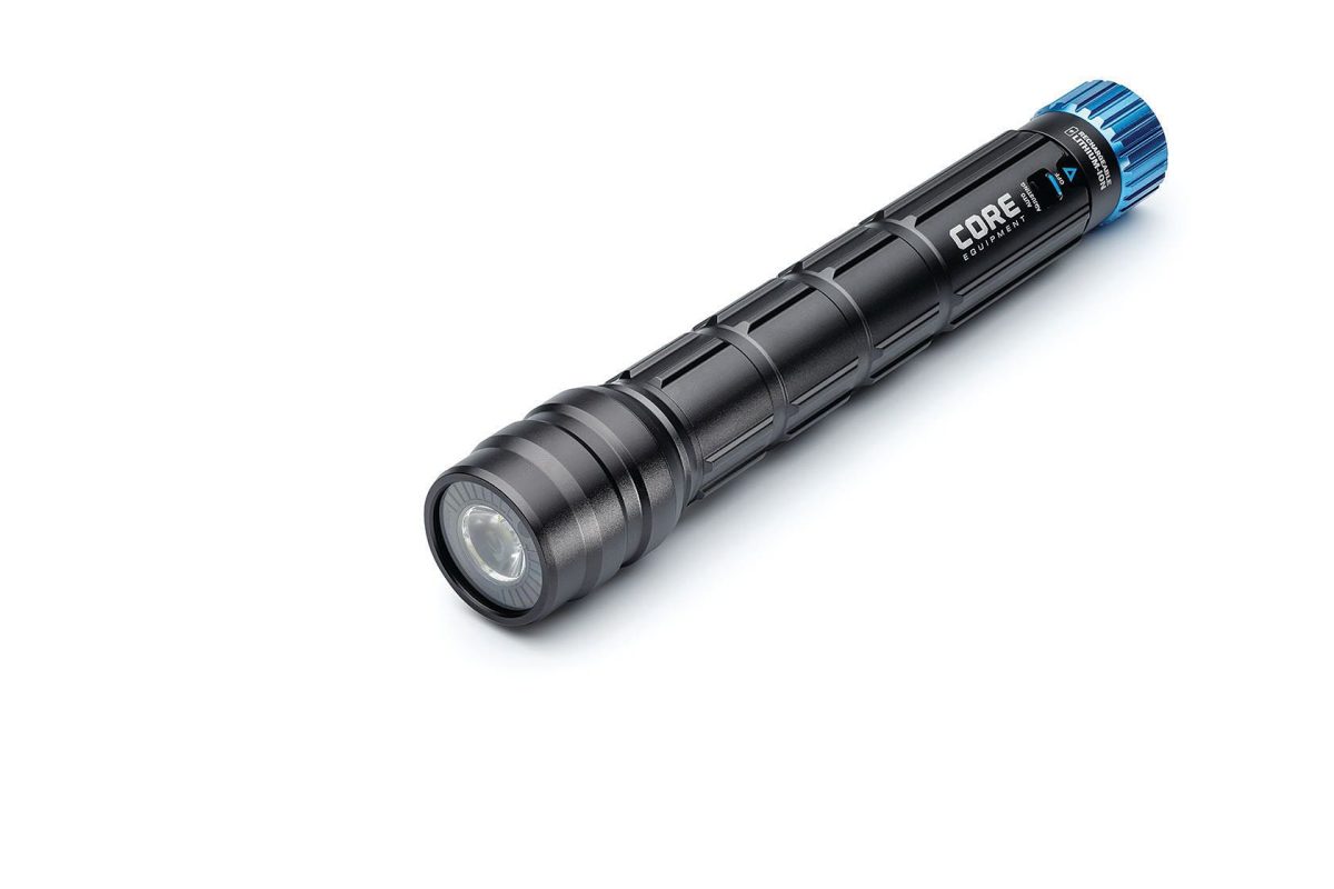 Core Equipment 1,500 Lumen Rechargeable Auto-Dimming Flashlight with USB Output