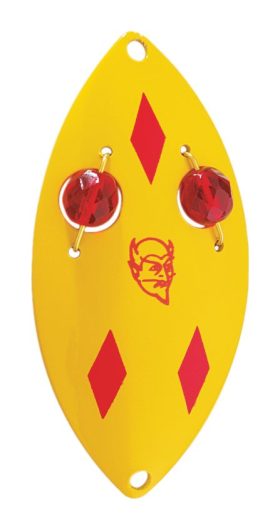 Eppinger Red Eye Wiggler Spoon - 2-1/2 oz. - Yellow Red Diamonds