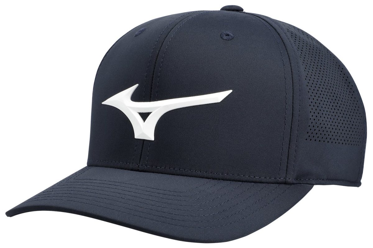 Mizuno Men's Tour Vent Snapback Golf Hat in Navy/White