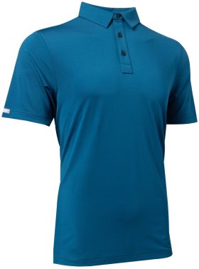 Straight Down Men's Olympic Golf Polo, Spandex/Polyester in Peacock, Size M