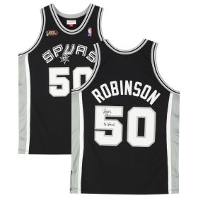David Robinson San Antonio Spurs Autographed Black Mitchell & Ness 1988-1989 Authentic Jersey with "The Admiral" Inscription