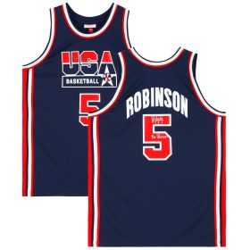 David Robinson USA Basketball Autographed Navy Mitchell & Ness 1992 USA Authentic Jersey with "The Admiral" Inscription