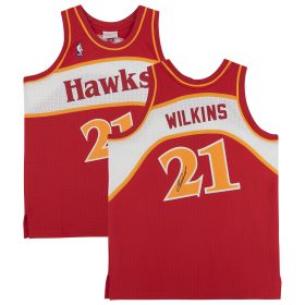 Dominique Wilkins Red Atlanta Hawks Autographed Mitchell & Ness 1986 Replica Jersey