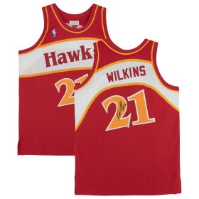 Dominique Wilkins Red Atlanta Hawks Autographed Mitchell & Ness 1986 Replica Jersey with "HOF 06" Inscription