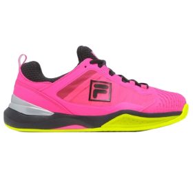 Fila Women's Speedserve Energized Tennis Shoes (Pink/Safety Yellow/Black)