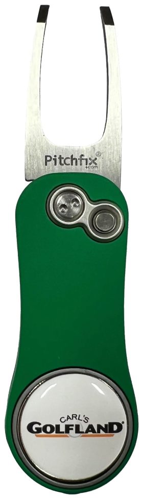 J&M Golf Pitchfix Hybrid 2.0 Divot Tool W/ Ball Marker in Green