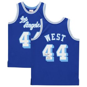 Jerry West Royal Los Angeles Lakers Autographed 1960-61 Mitchell & Ness Hardwood Classics Swingman Jersey with "HOF 1980+2010" Inscription