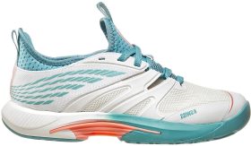 K-Swiss Women's SpeedTrac Tennis Shoes (Blanc De Blanc/Nile Blue/Desert Flower)