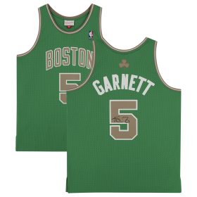 Kevin Garnett Green Boston Celtics Autographed Mitchell & Ness 2008-09 Replica Jersey with Gold Numbers