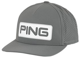 PING Men's Tour Vented Delta Golf Hat in Grey