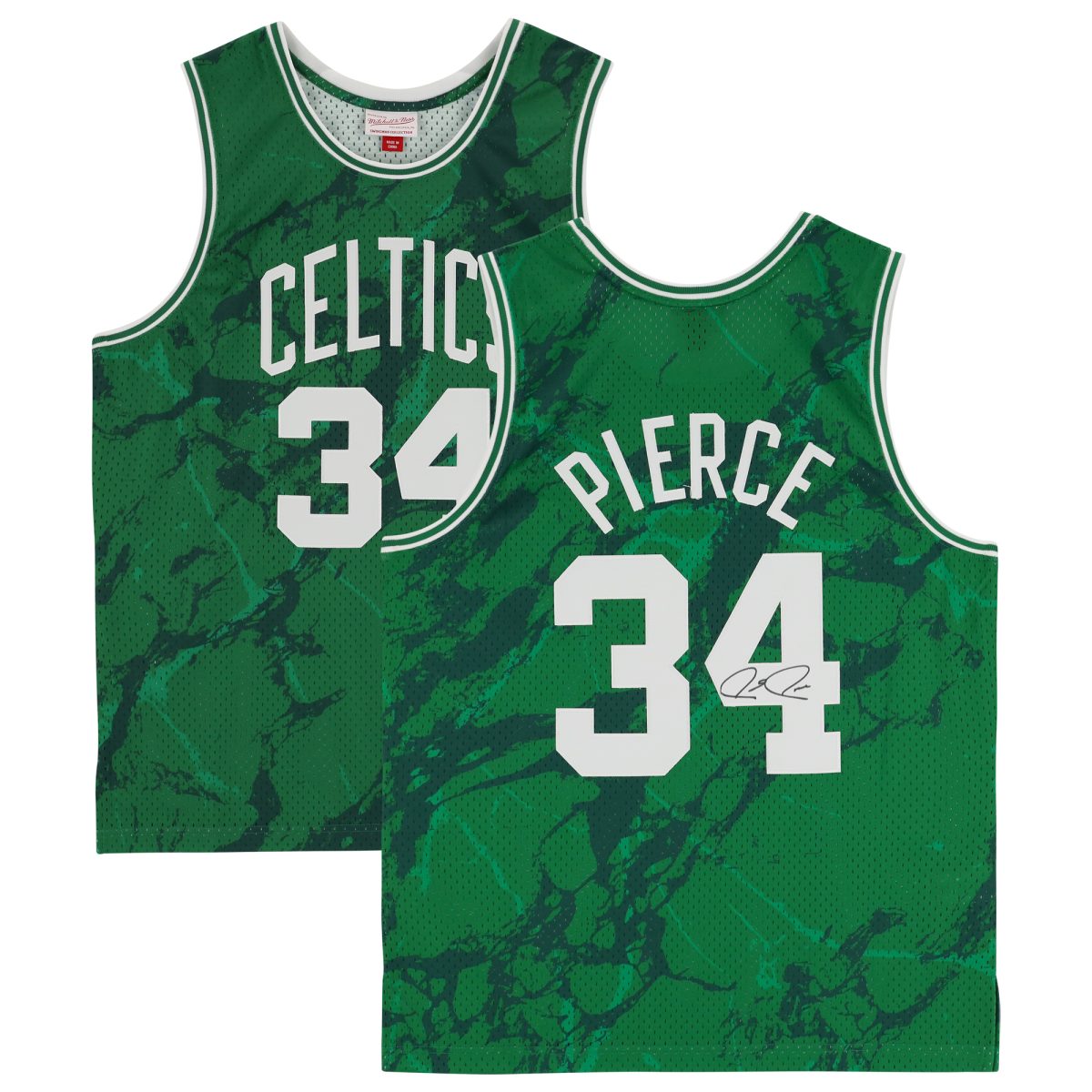 Paul Pierce Boston Celtics Autographed Mitchell & Ness Kelly Green 2007-08 Marble Swingman Jersey