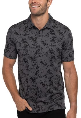 TravisMathew Men's A Little Spice Golf Polo, Cotton/Polyester in Heather Forged Iron, Size S