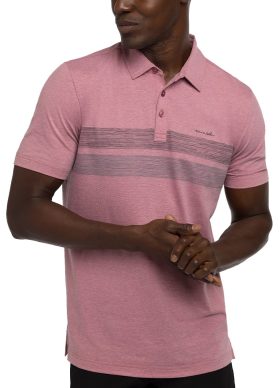 TravisMathew Men's King Of Cabo Golf Polo, Cotton/Polyester/Spandex in Heather Earth Red, Size M