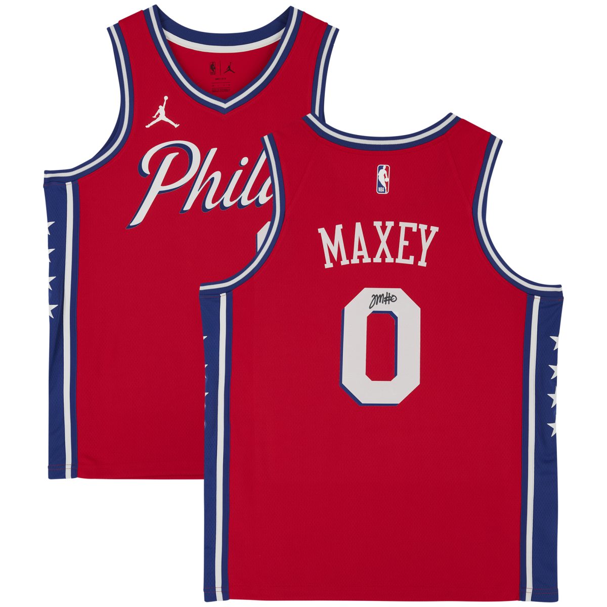 Tyrese Maxey Philadelphia 76ers Autographed Jordan Brand 2020-21 Red Statement Jersey
