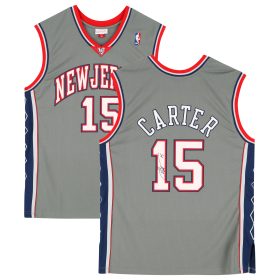 Vince Carter New Jersey Nets Autographed Gray Mitchell & Ness 2004-2005 Authentic Jersey