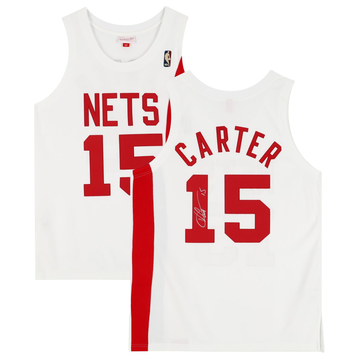 Vince Carter Toronto Raptors Autographed White, Red, and Blue Alternate Mitchell & Ness 2005-2006 Authentic Jersey